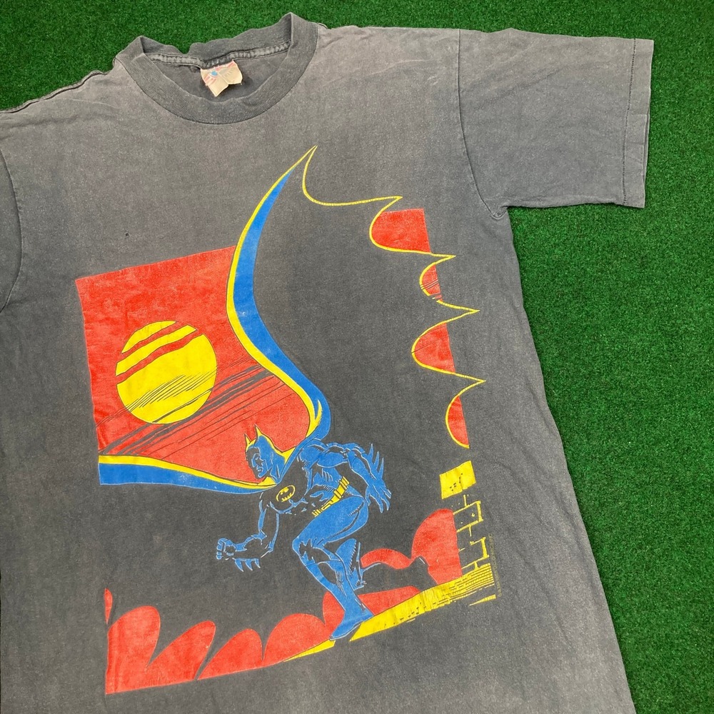 Vintage Batman Shirt Mens M Black 1988 DC Comics Single Stitch Faded 80s USA Tee